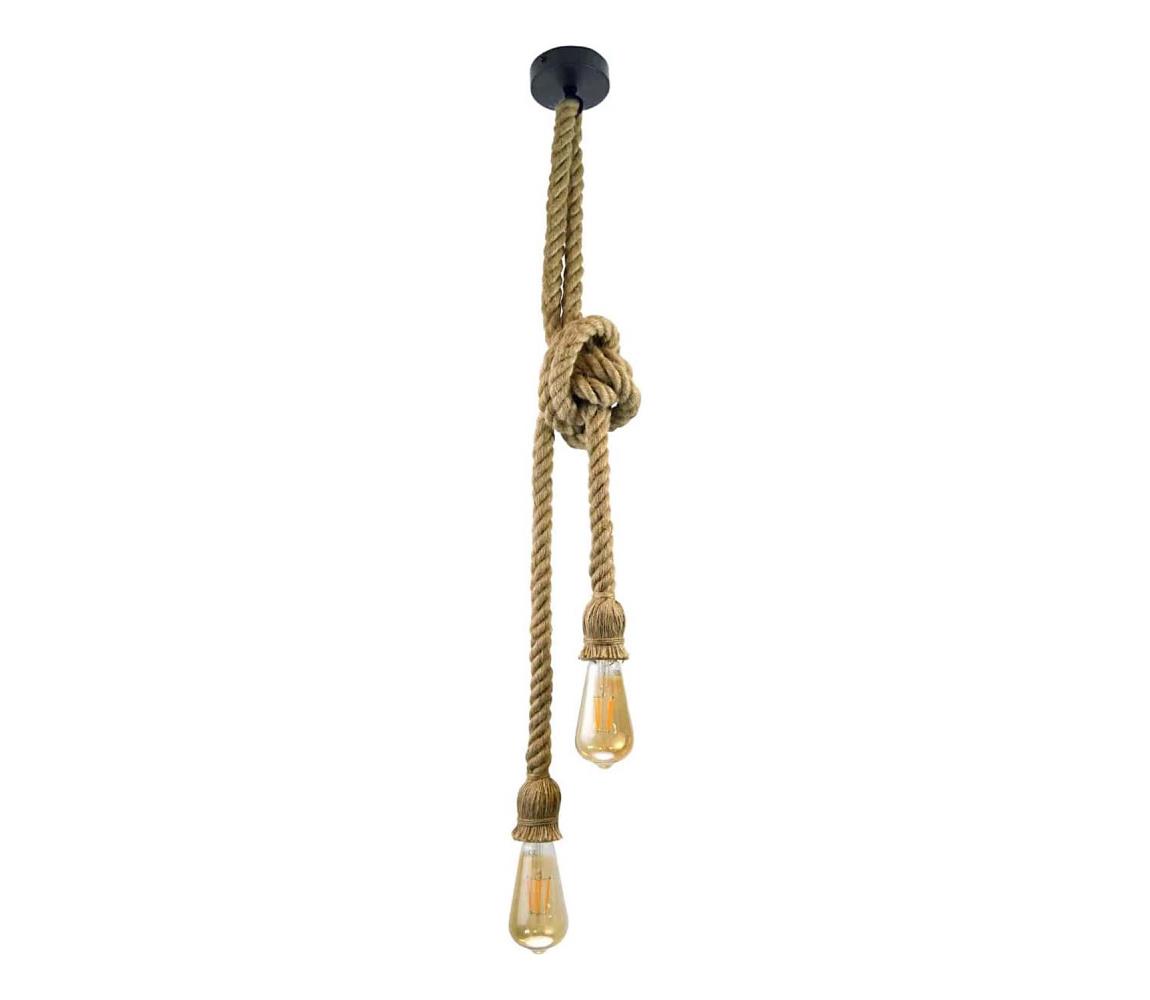 Polux Závěsné svítidlo ROPE 2xE27/12W/230V SA0629