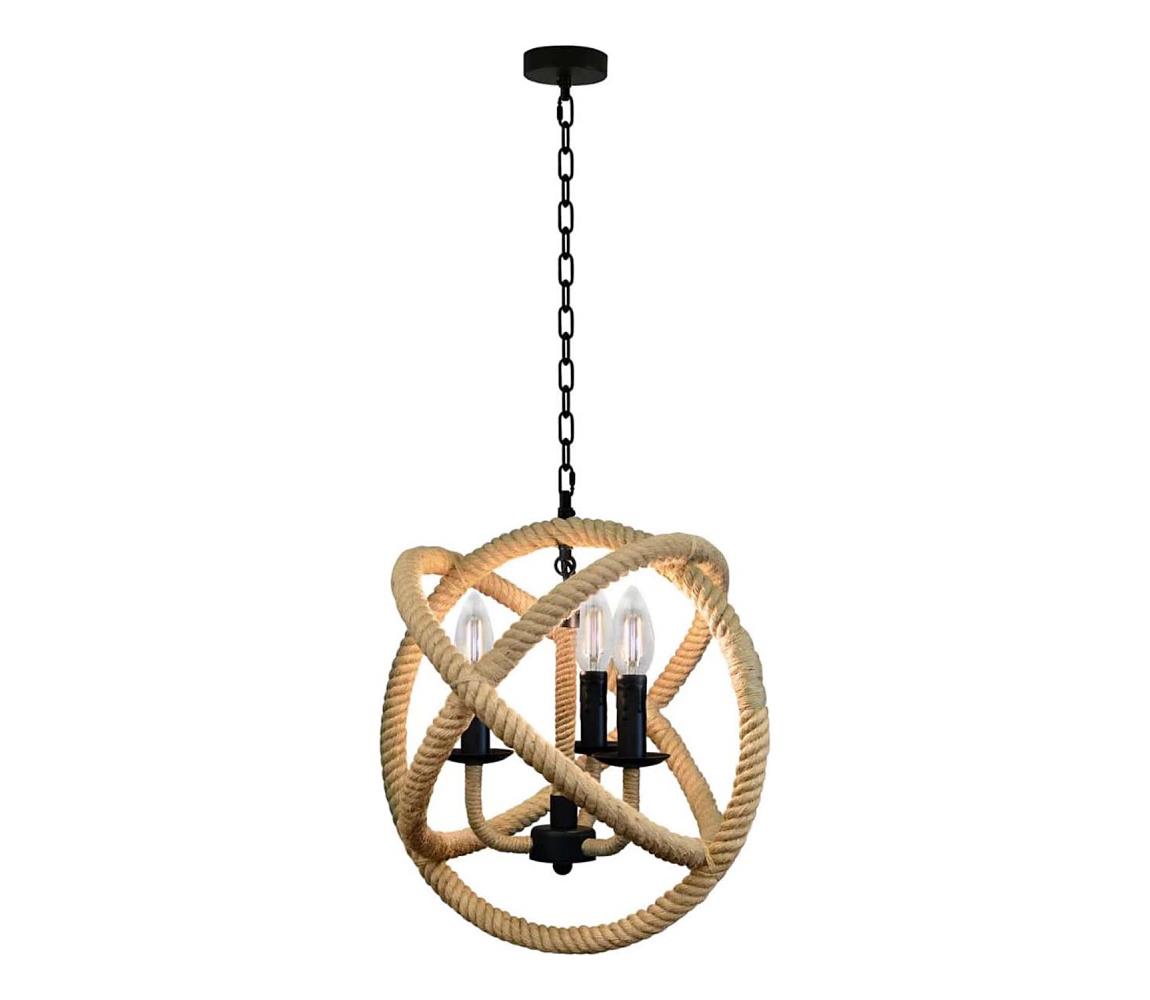 Polux Závěsné svítidlo ROPE GLOBO 3xE14/10W/230V SA0632