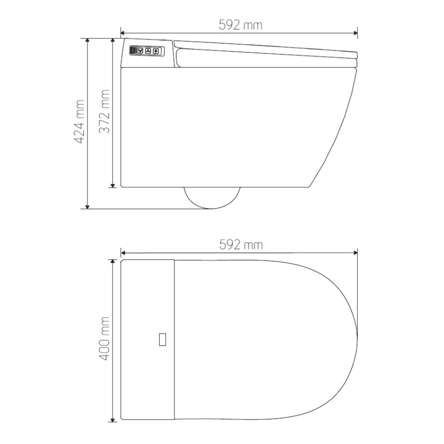 Závěsné WC s bidetem TISVILDELEJE 1600W/230V bílá + dálkové ovládání