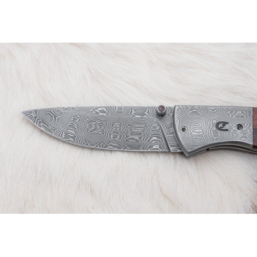 Zavírací damaškový nůž 8 cm ironwood