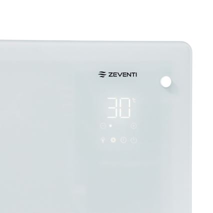 ZEVENTI - Chytrý elektrický přímotop/konvektor s LCD displejem ECO/1000/2000W/230V Wi-Fi bílá