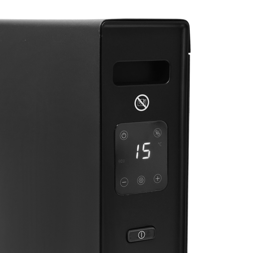ZEVENTI - Elektrický přímotop/konvektor s LCD displejem ECO/1250/2000W/230V černá + dálkové ovládání