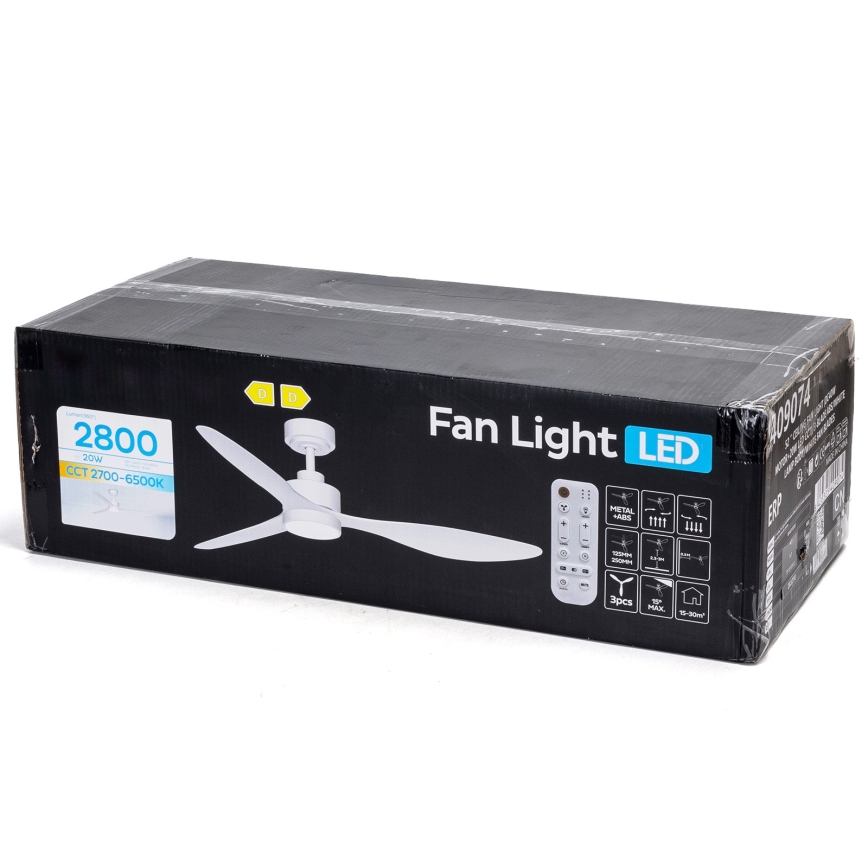 ZEVENTI - LED Stmívatelné stropní ventilátor ULUWATU LED/20W/230V 2700-6500K 132cm bílá + dálkové ovládání