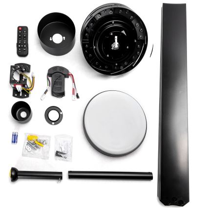 ZEVENTI - LED Stmívatelný stropní ventilátor WALKIKI LED/24W/230V 2700-6500K 165 cm černá + dálkové ovládání