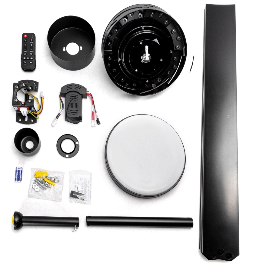 ZEVENTI - LED Stmívatelný stropní ventilátor WALKIKI LED/24W/230V 2700-6500K 165 cm černá + dálkové ovládání