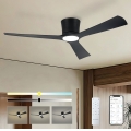 ZEVENTI - LED Stmívatelný stropní ventilátor AUREX LED/24W/230V 3000/4000/6000K Wi-Fi Tuya černá + dálkové ovládání