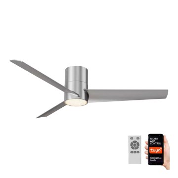 ZEVENTI - LED Stmívatelný stropní ventilátor BARROSA LED/18W/230V 3000-6000K Wi-Fi Tuya matný chrom + dálkové ovládání