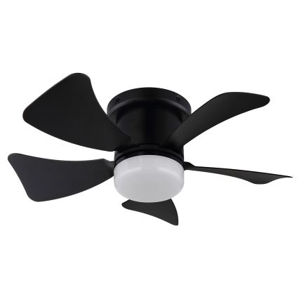 ZEVENTI - LED Stmívatelný stropní ventilátor MUNDAKA LED/10W/230V 3000-6500K černá + dálkové ovládání