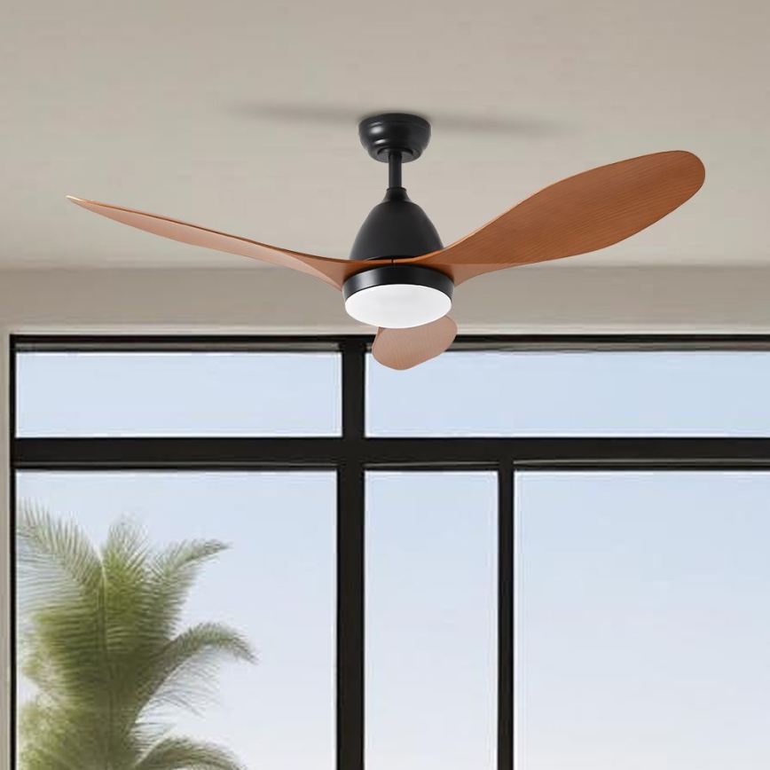 ZEVENTI - LED Stmívatelný stropní ventilátor MURO LED/18W/230V 3000-6000K Wi-Fi Tuya černá + dálkové ovládání