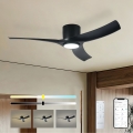 ZEVENTI - LED Stmívatelný stropní ventilátor ORBITO LED/24W/230V 3000/4000/6000K Wi-Fi Tuya černá + dálkové ovládání