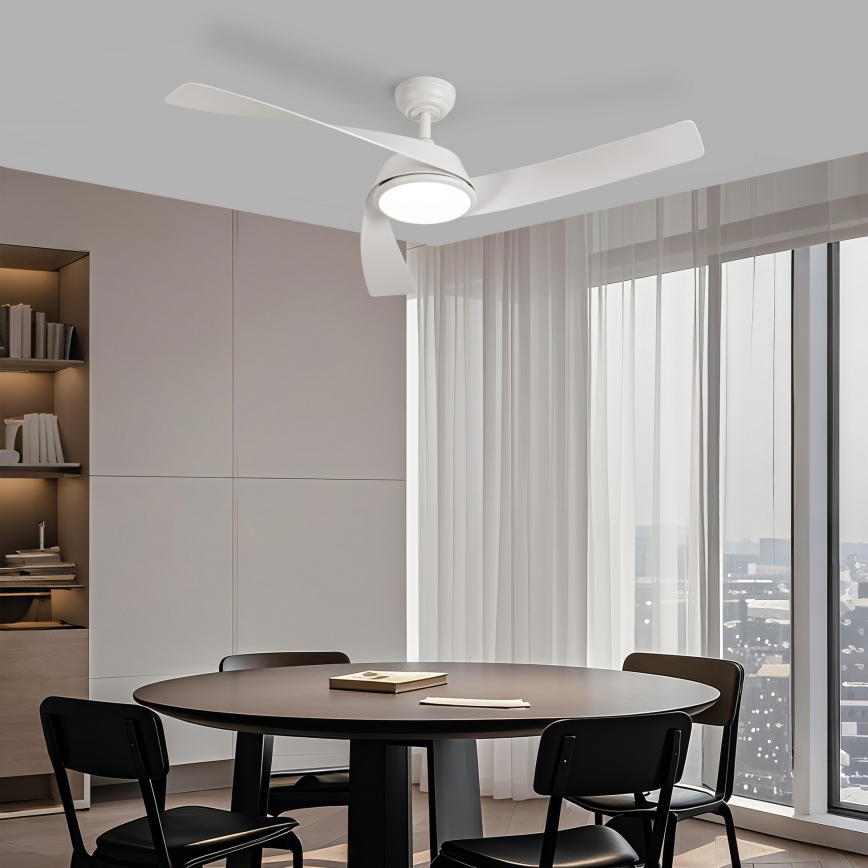 ZEVENTI - LED Stmívatelný stropní ventilátor AERYS LED/24W/230V 3000/4000/6000K Wi-Fi Tuya bílá + dálkové ovládání