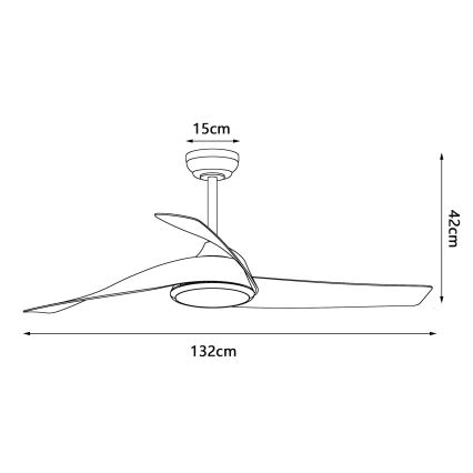 ZEVENTI - LED Stmívatelný stropní ventilátor AERYS LED/24W/230V 3000/4000/6000K Wi-Fi Tuya bílá/dub + dálkové ovládání