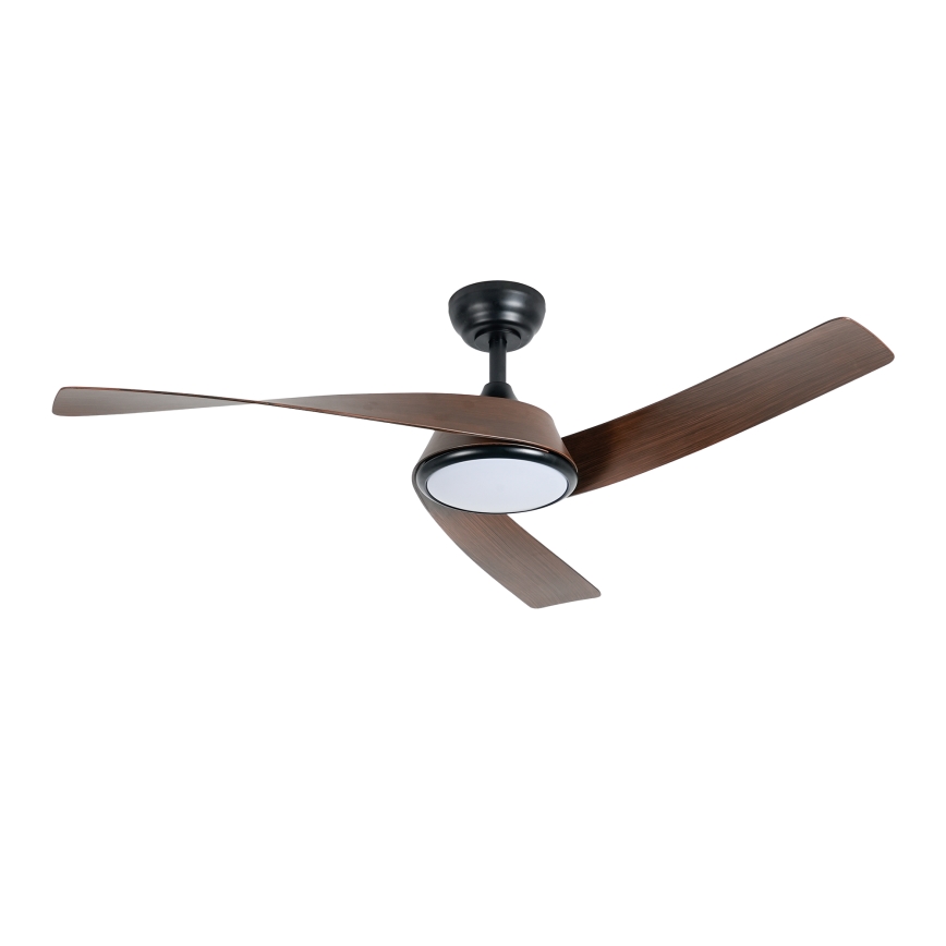 ZEVENTI - LED Stmívatelný stropní ventilátor AERYS LED/24W/230V 3000/4000/6000K Wi-Fi Tuya černá/ořech + dálkové ovládání