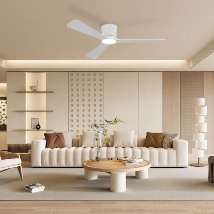 ZEVENTI - LED Stmívatelný stropní ventilátor AUREX LED/24W/230V 3000/4000/6000K Wi-Fi Tuya bílá + dálkové ovládání