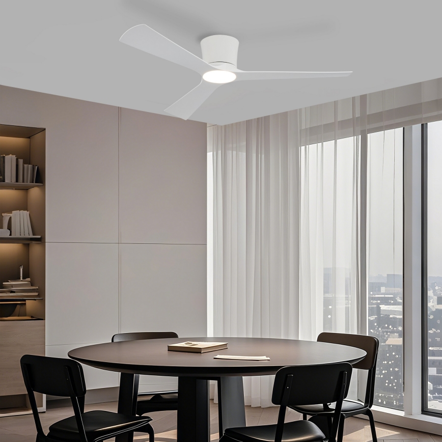 ZEVENTI - LED Stmívatelný stropní ventilátor AUREX LED/24W/230V 3000/4000/6000K Wi-Fi Tuya bílá + dálkové ovládání
