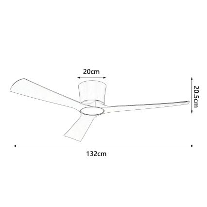 ZEVENTI - LED Stmívatelný stropní ventilátor AUREX LED/24W/230V 3000/4000/6000K Wi-Fi Tuya bílá + dálkové ovládání