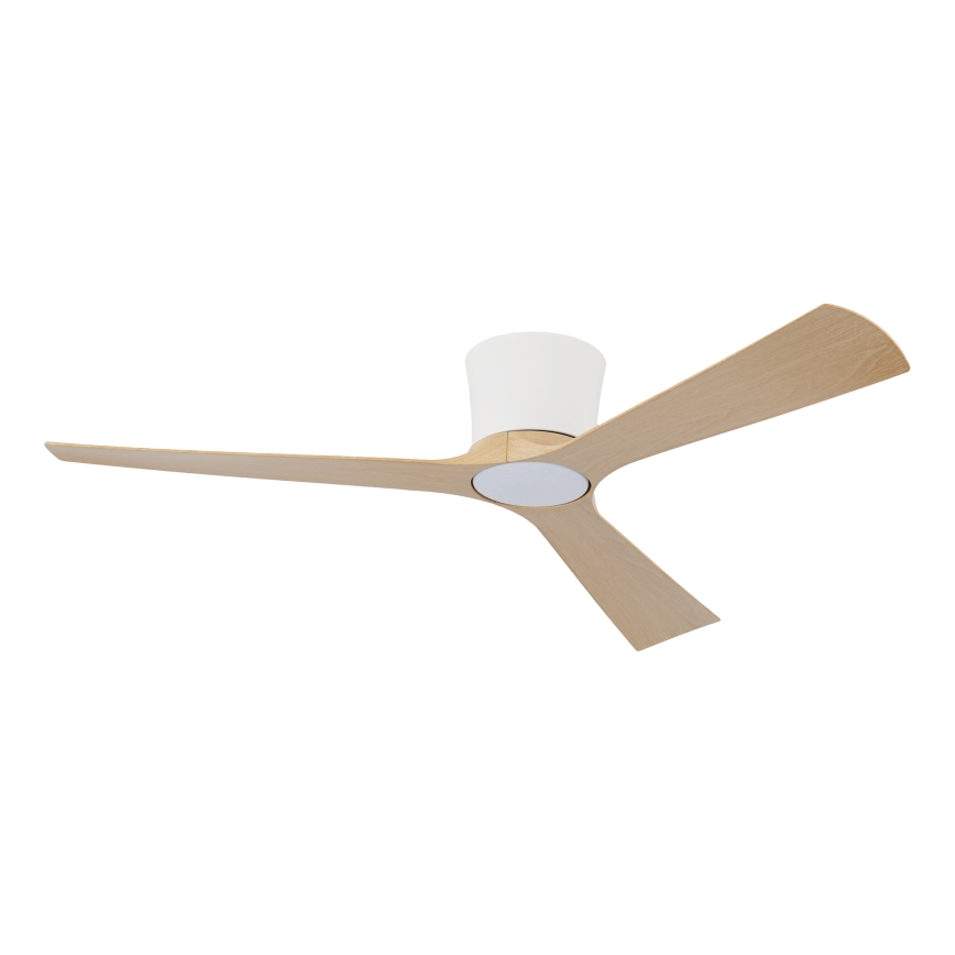 ZEVENTI - LED Stmívatelný stropní ventilátor AUREX LED/24W/230V 3000/4000/6000K Wi-Fi Tuya bílá/dub + dálkové ovládání