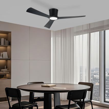 ZEVENTI - LED Stmívatelný stropní ventilátor AUREX LED/24W/230V 3000/4000/6000K Wi-Fi Tuya černá + dálkové ovládání
