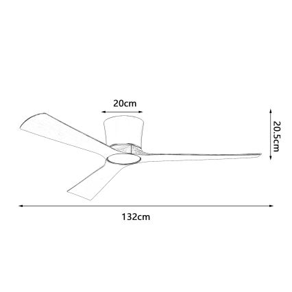 ZEVENTI - LED Stmívatelný stropní ventilátor AUREX LED/24W/230V 3000/4000/6000K Wi-Fi Tuya černá/ořech + dálkové ovládání