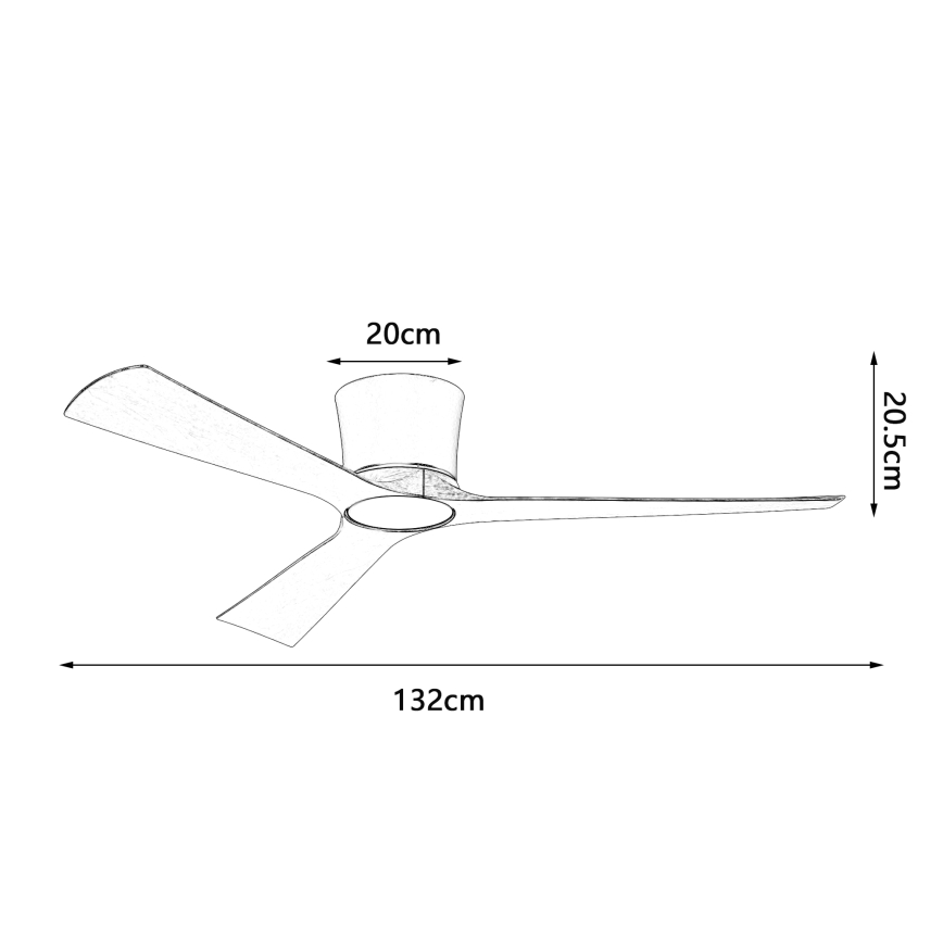 ZEVENTI - LED Stmívatelný stropní ventilátor AUREX LED/24W/230V 3000/4000/6000K Wi-Fi Tuya černá/ořech + dálkové ovládání