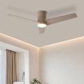 ZEVENTI - LED Stropní ventilátor BARROSA LED/18W/230V 3000/4000/6000K Wi-Fi Tuya béžová + dálkové ovládání