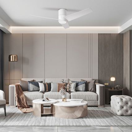 ZEVENTI - LED Stropní ventilátor BARROSA LED/18W/230V 3000/4000/6000K Wi-Fi Tuya bílá + dálkové ovládání