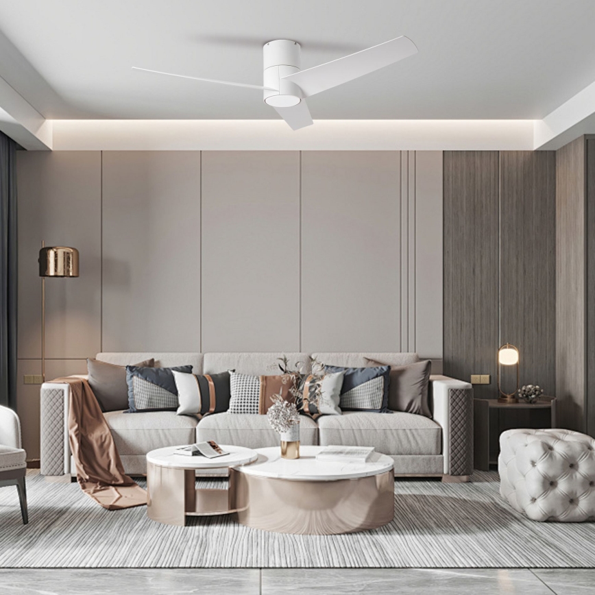 ZEVENTI - LED Stropní ventilátor BARROSA LED/18W/230V 3000/4000/6000K Wi-Fi Tuya bílá + dálkové ovládání