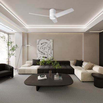 ZEVENTI - LED Stropní ventilátor BARROSA LED/18W/230V 3000/4000/6000K Wi-Fi Tuya bílá + dálkové ovládání