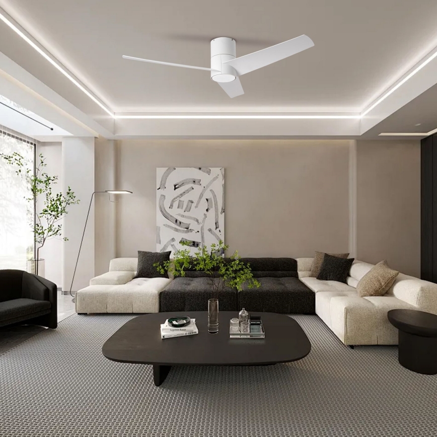 ZEVENTI - LED Stropní ventilátor BARROSA LED/18W/230V 3000/4000/6000K Wi-Fi Tuya bílá + dálkové ovládání