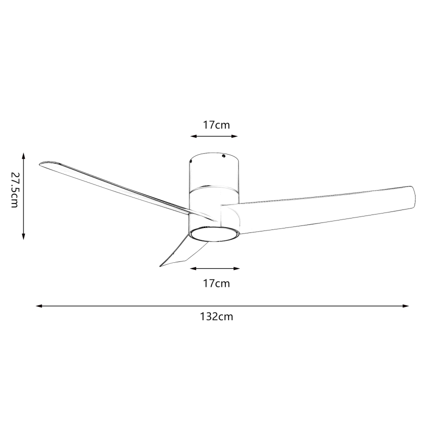 ZEVENTI - LED Stropní ventilátor BARROSA LED/18W/230V 3000/4000/6000K Wi-Fi Tuya černá + dálkové ovládání
