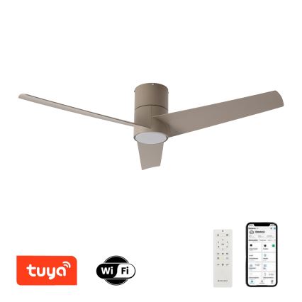 ZEVENTI - LED Stropní ventilátor BARROSA LED/18W/230V 3000/4000/6000K Wi-Fi Tuya béžová + dálkové ovládání