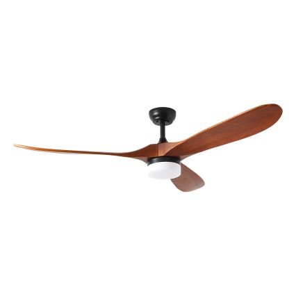ZEVENTI - LED Stropní ventilátor GINOSA LED/18W/230V 3000-6000K Wi-Fi Tuya černá/dub + dálkové ovládání