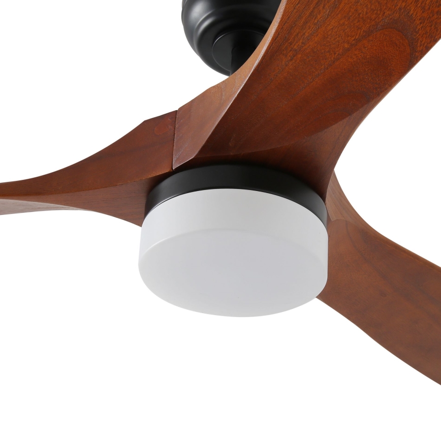 ZEVENTI - LED Stropní ventilátor GINOSA LED/18W/230V 3000-6000K Wi-Fi Tuya černá/dub + dálkové ovládání