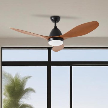 ZEVENTI - LED Stropní ventilátor MURO LED/18W/230V 3000/4000/6000K Wi-Fi Tuya černá + dálkové ovládání