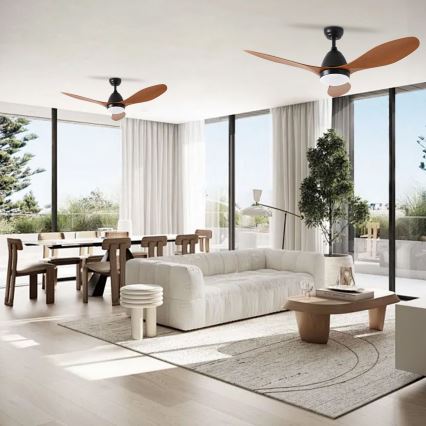 ZEVENTI - LED Stmívatelný stropní ventilátor MURO LED/18W/230V 3000-6000K Wi-Fi Tuya černá + dálkové ovládání