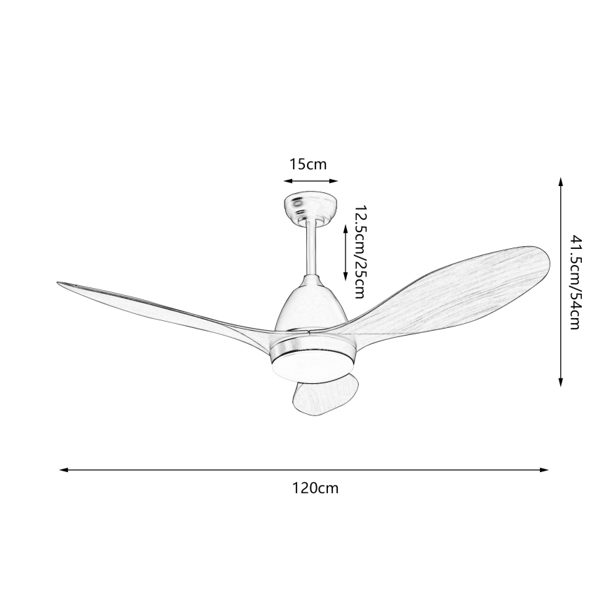 ZEVENTI - LED Stmívatelný stropní ventilátor MURO LED/18W/230V 3000-6000K Wi-Fi Tuya černá + dálkové ovládání