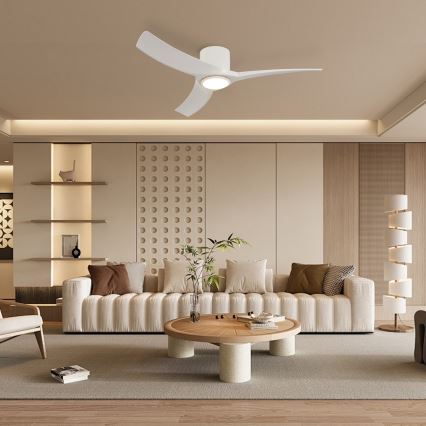 ZEVENTI - LED Stmívatelný stropní ventilátor ORBITO LED/24W/230V 3000/4000/6000K Wi-Fi Tuya bílá + dálkové ovládání