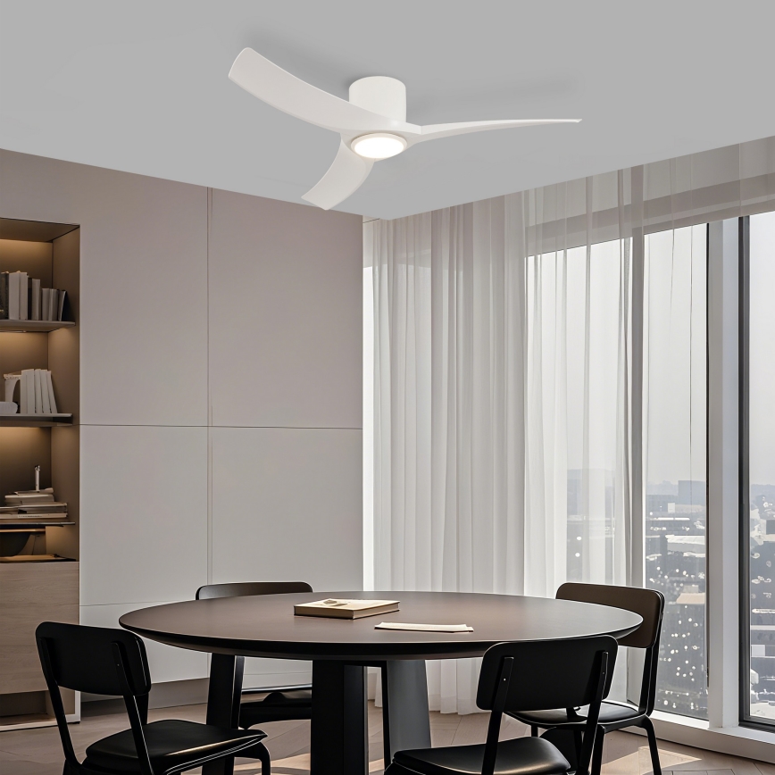 ZEVENTI - LED Stmívatelný stropní ventilátor ORBITO LED/24W/230V 3000/4000/6000K Wi-Fi Tuya bílá + dálkové ovládání