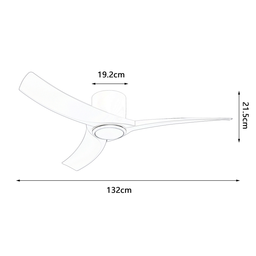 ZEVENTI - LED Stmívatelný stropní ventilátor ORBITO LED/24W/230V 3000/4000/6000K Wi-Fi Tuya černá + dálkové ovládání
