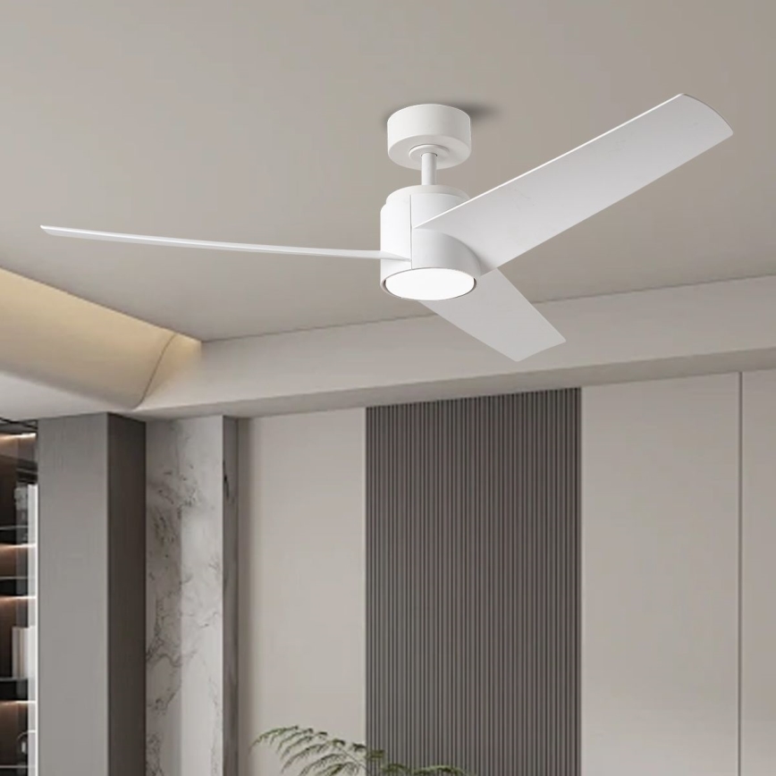ZEVENTI - LED Stropní ventilátor ORVIETO LED/18W/230V 3000/4000/6000K Wi-Fi Tuya bílá + dálkové ovládání
