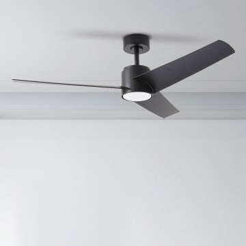ZEVENTI - LED Stropní ventilátor ORVIETO LED/18W/230V 3000/4000/6000K Wi-Fi Tuya černá + dálkové ovládání