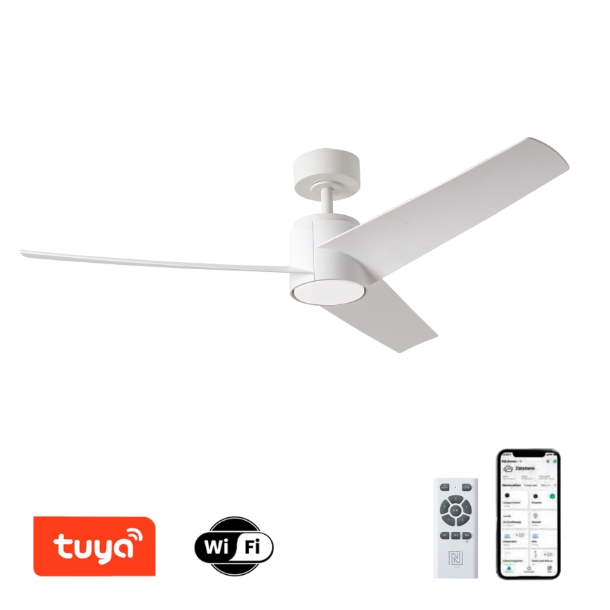 ZEVENTI - LED Stropní ventilátor ORVIETO LED/18W/230V 3000-6000K Wi-Fi Tuya bílá + dálkové ovládání