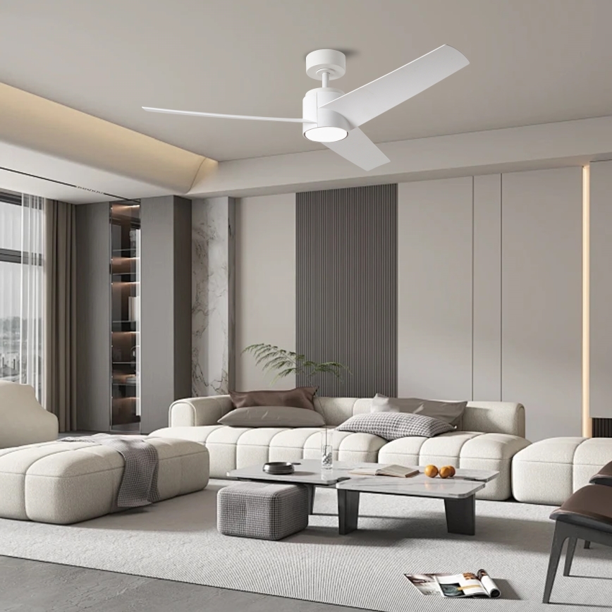 ZEVENTI - LED Stropní ventilátor ORVIETO LED/18W/230V 3000-6000K Wi-Fi Tuya bílá + dálkové ovládání