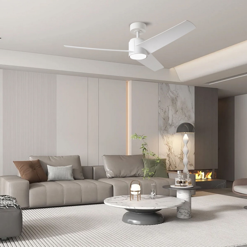ZEVENTI - LED Stropní ventilátor ORVIETO LED/18W/230V 3000-6000K Wi-Fi Tuya bílá + dálkové ovládání