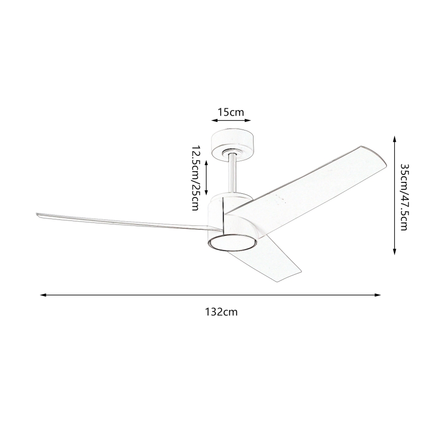 ZEVENTI - LED Stropní ventilátor ORVIETO LED/18W/230V 3000-6000K Wi-Fi Tuya bílá + dálkové ovládání