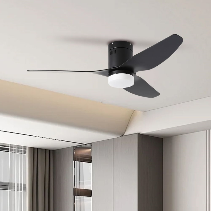 ZEVENTI - LED Stropní ventilátor PADUA LED/18W/230V 3000-6000K Wi-Fi Tuya černá + dálkové ovládání