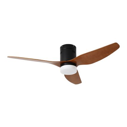 ZEVENTI - LED Stropní ventilátor PADUA LED/18W/230V 3000-6000K Wi-Fi Tuya černá/hnědá + dálkové ovládání
