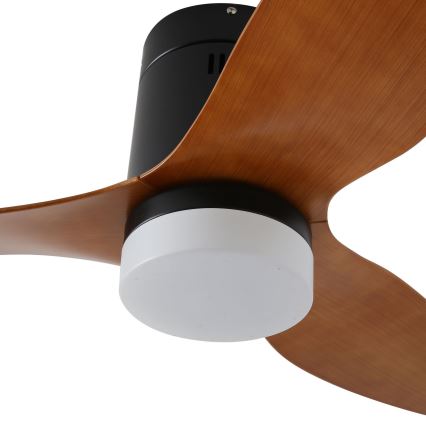 ZEVENTI - LED Stropní ventilátor PADUA LED/18W/230V 3000-6000K Wi-Fi Tuya černá/hnědá + dálkové ovládání