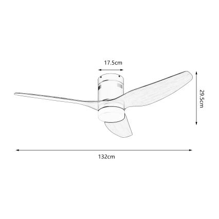 ZEVENTI - LED Stropní ventilátor PADUA LED/18W/230V 3000-6000K Wi-Fi Tuya černá/hnědá + dálkové ovládání