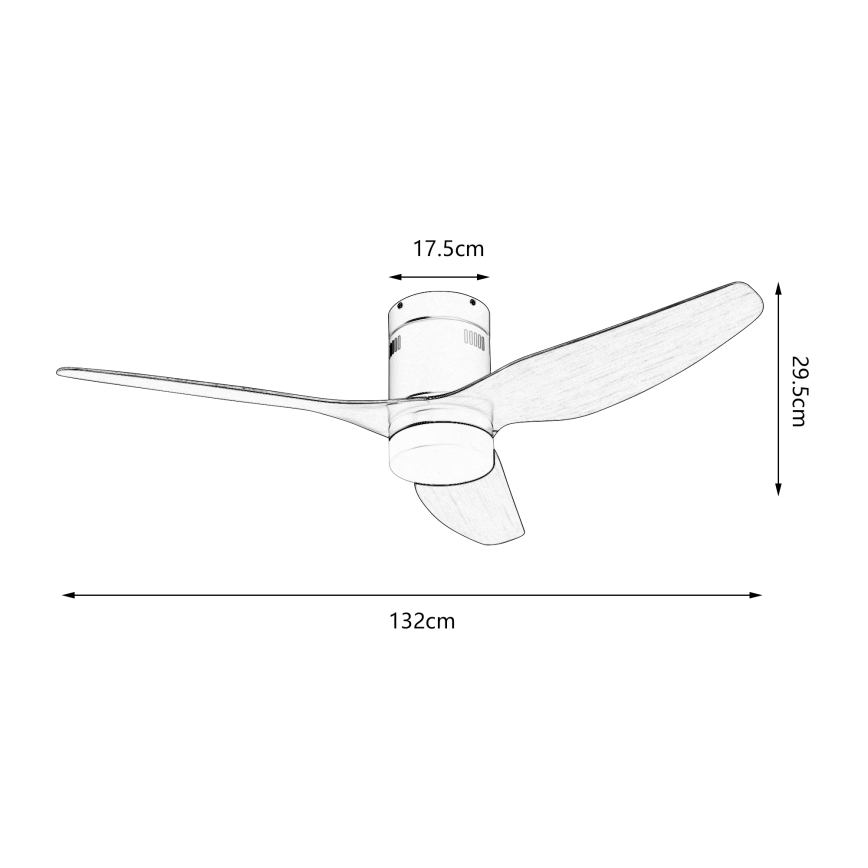 ZEVENTI - LED Stropní ventilátor PADUA LED/18W/230V 3000-6000K Wi-Fi Tuya černá/hnědá + dálkové ovládání